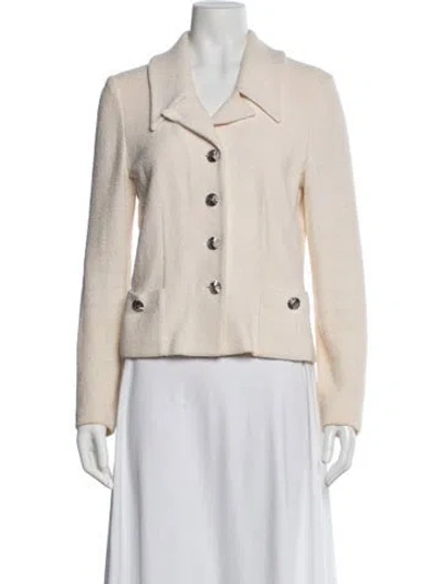 Pre-owned St John Wool Blazer In Neutral