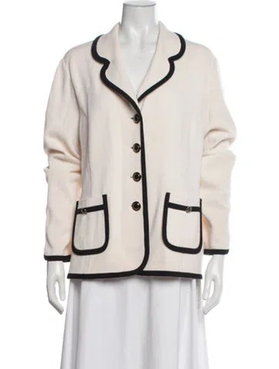 Pre-owned St John Wool Blazer In Neutrals