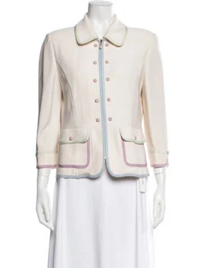 Pre-owned St John Wool Blazer In Neutrals
