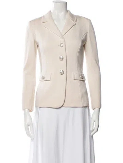 Pre-owned St John Wool Blazer In Neutrals