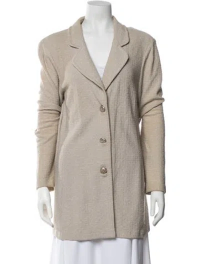 Pre-owned St John Wool Blazer In Neutrals