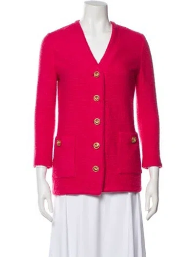 Pre-owned St John Wool Blazer In Pink