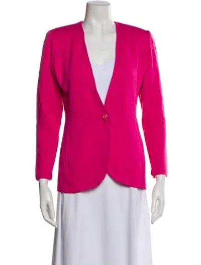 Pre-owned St John Wool Blazer In Pink