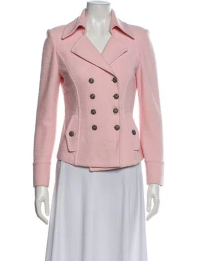 Pre-owned St John Wool Blazer In Pink
