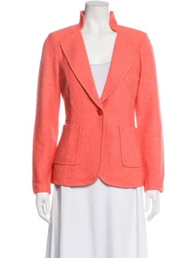 Pre-owned St John Wool Blazer In Pink