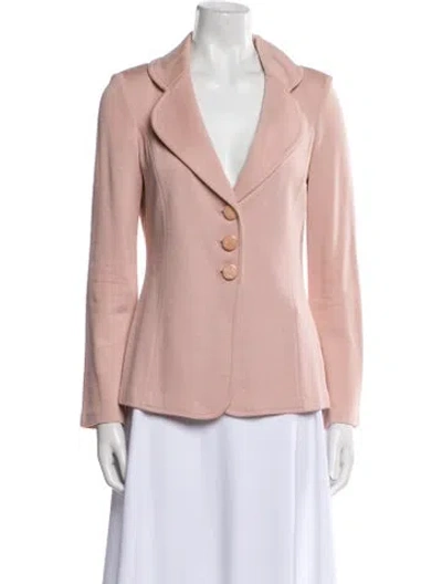 Pre-owned St John Wool Blazer In Pink