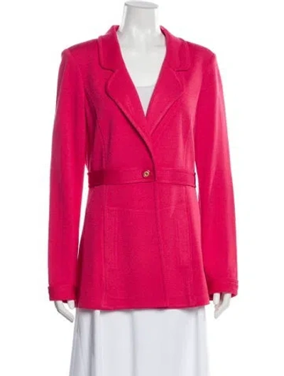 Pre-owned St John Wool Blazer In Pink