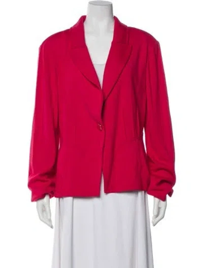Pre-owned St John Wool Blazer In Pink