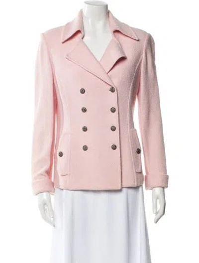 Pre-owned St John Wool Blazer In Pink