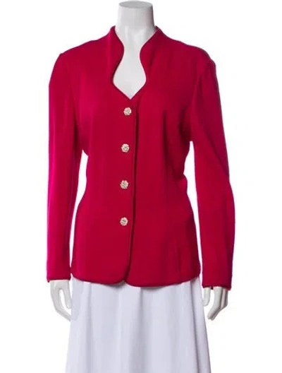 Pre-owned St John Wool Blazer In Pink