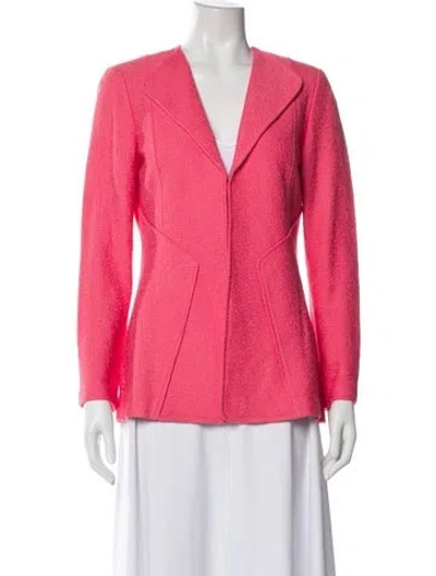 Pre-owned St John Wool Blazer In Pink