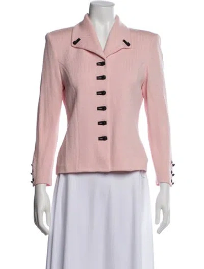 Pre-owned St John Wool Blazer In Pink