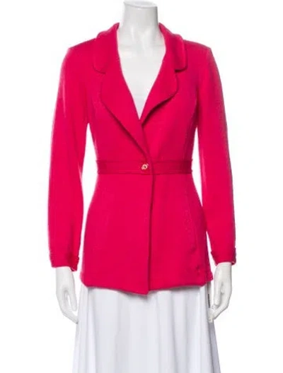 Pre-owned St John Wool Blazer In Pink