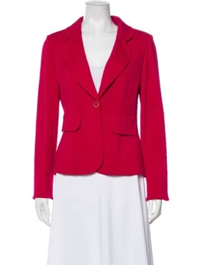 Pre-owned St John Wool Blazer In Pink