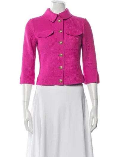 Pre-owned St John Wool Blazer In Pink