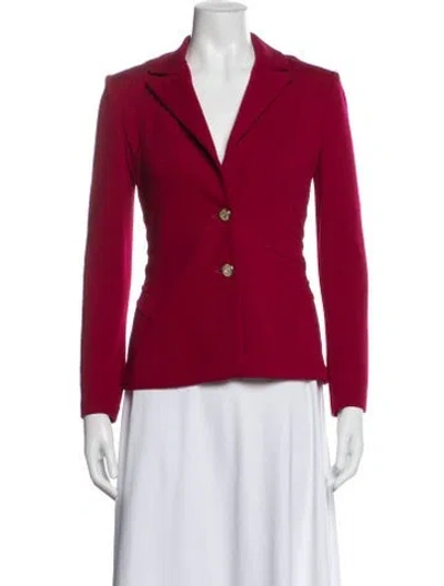 Pre-owned St John Wool Blazer In Pink