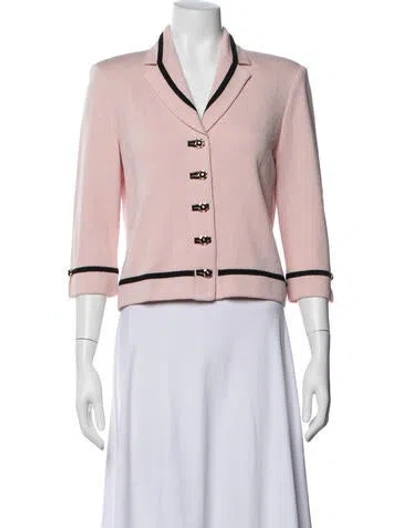 Pre-owned St John Wool Blazer In Pink