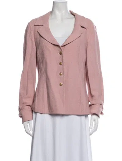 Pre-owned St John Wool Blazer In Pink