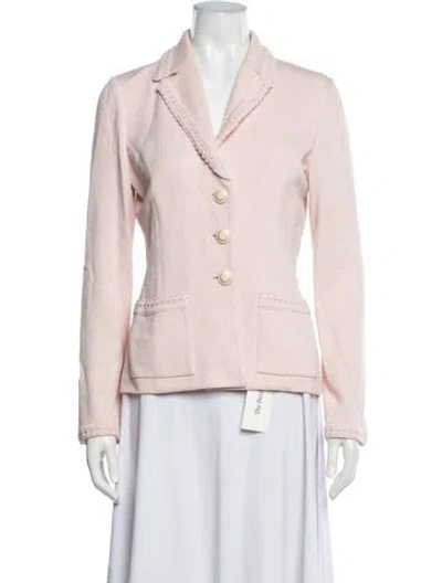 Pre-owned St John Wool Blazer In Pink