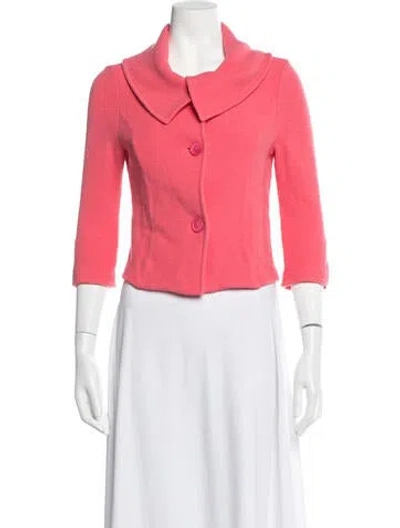 Pre-owned St John Wool Blazer In Pink