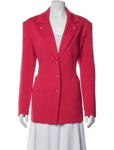 Pre-owned St John Wool Blazer In Pink