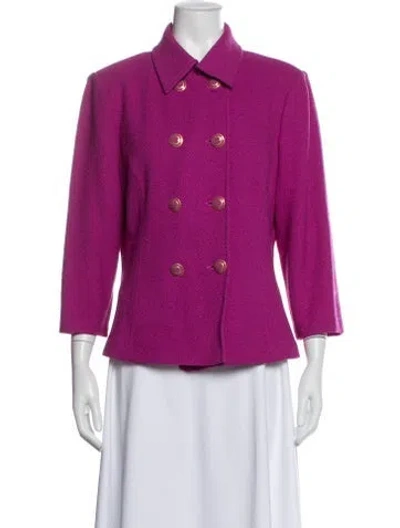 Pre-owned St John Wool Blazer In Purple