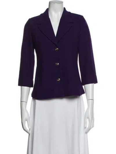 Pre-owned St John Wool Blazer In Purple