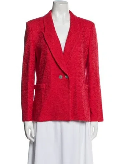 Pre-owned St John Wool Blazer In Red