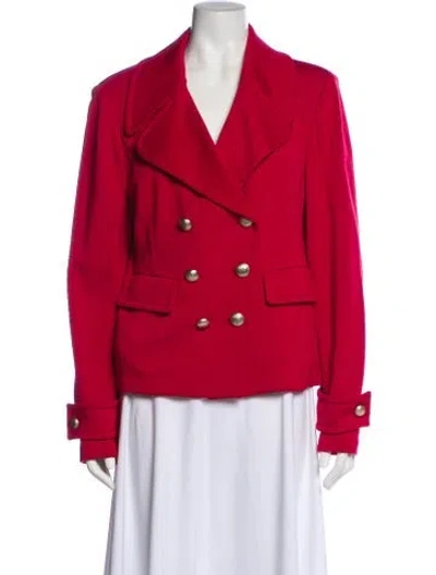 Pre-owned St John Wool Blazer In Red