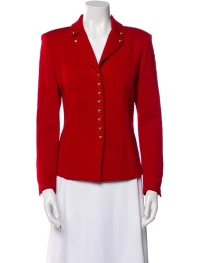 Pre-owned St John Wool Blazer In Red
