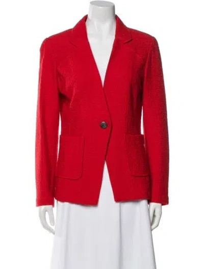 Pre-owned St John Wool Blazer In Red