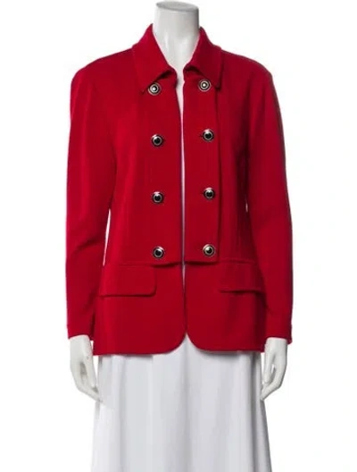 Pre-owned St John Wool Blazer In Red