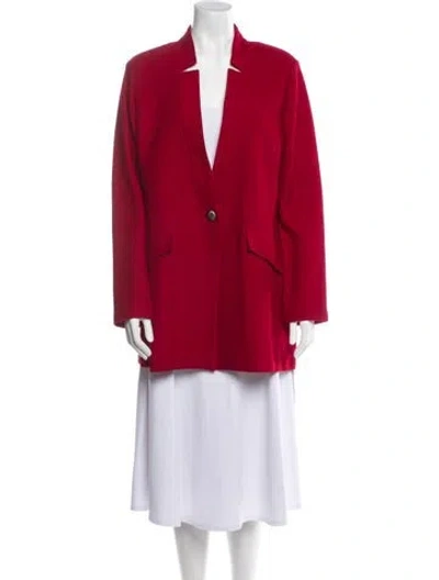 Pre-owned St John Wool Blazer In Red