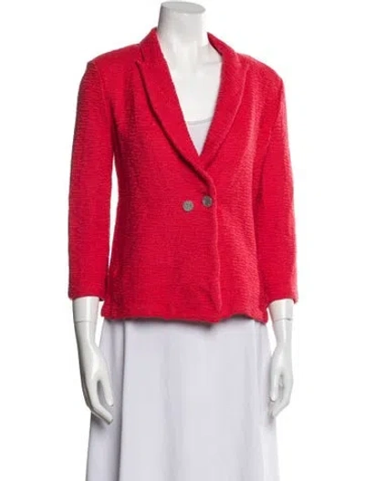 Pre-owned St John Wool Blazer In Red