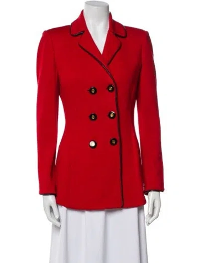 Pre-owned St John Wool Blazer In Red