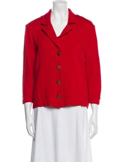 Pre-owned St John Wool Blazer In Red