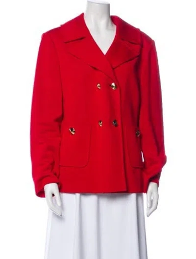 Pre-owned St John Wool Blazer In Red