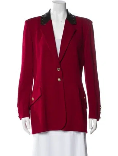 Pre-owned St John Wool Blazer In Red