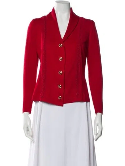 Pre-owned St John Wool Blazer In Red