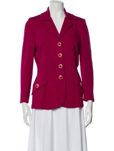 Pre-owned St John Wool Blazer In Red