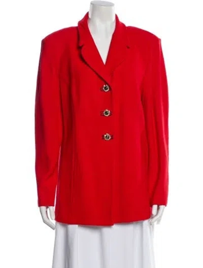 Pre-owned St John Wool Blazer In Red