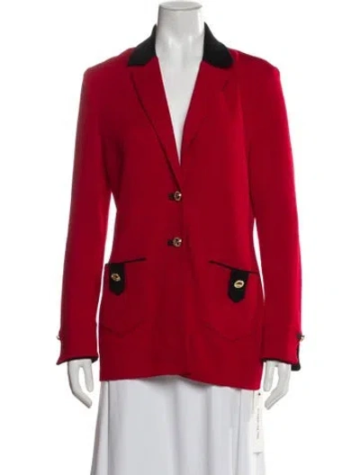 Pre-owned St John Wool Blazer In Red