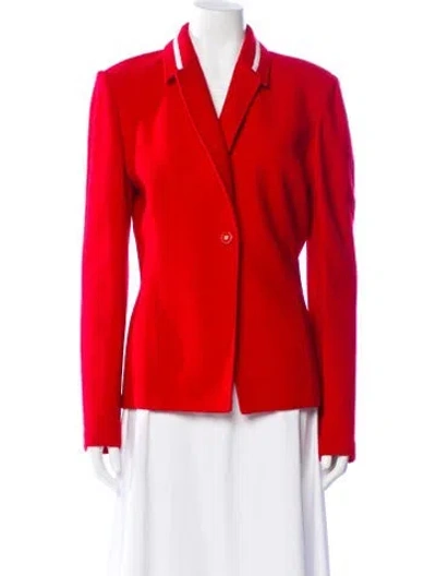 Pre-owned St John Wool Blazer In Red
