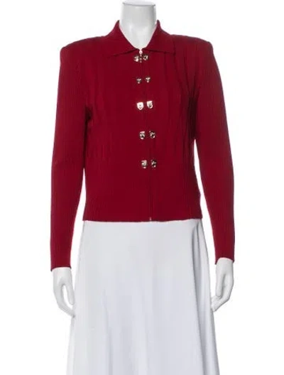 Pre-owned St John Wool Blazer In Red