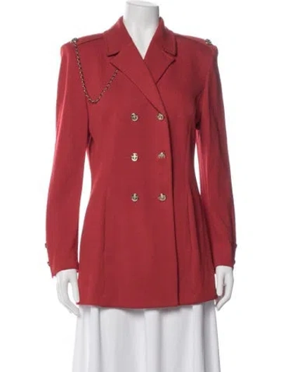 Pre-owned St John Wool Blazer In Red