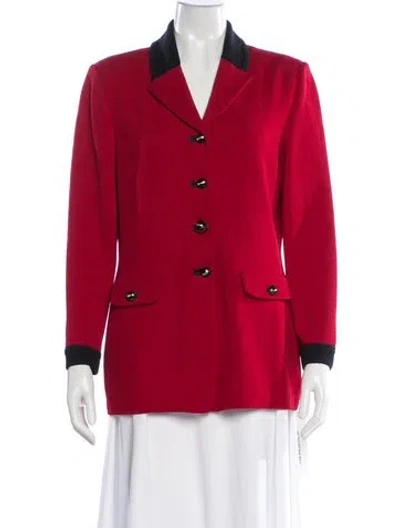 Pre-owned St John Wool Blazer In Red