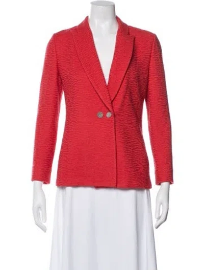 Pre-owned St John Wool Blazer In Red