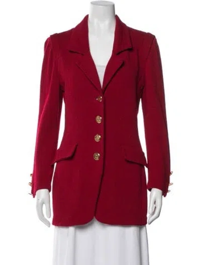 Pre-owned St John Wool Blazer In Red
