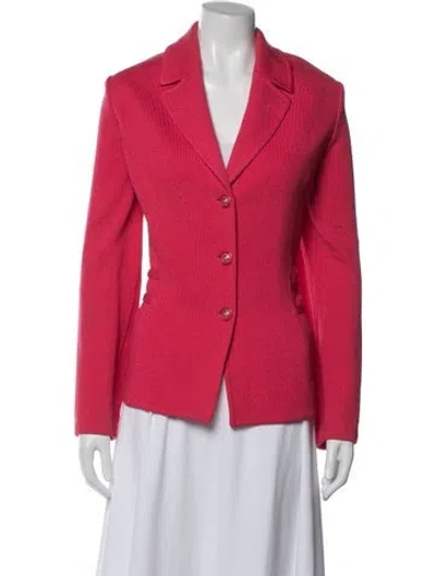 Pre-owned St John Wool Blazer In Red