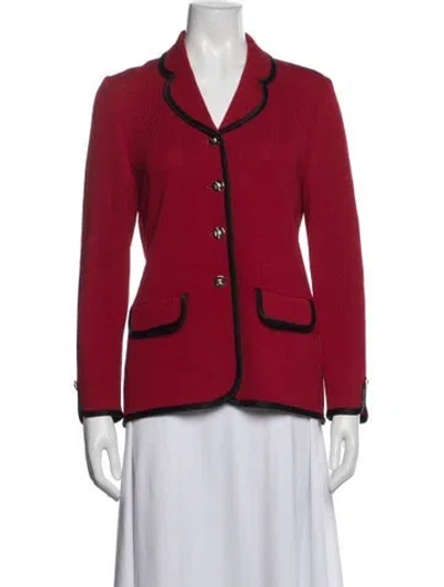 Pre-owned St John Wool Blazer In Red